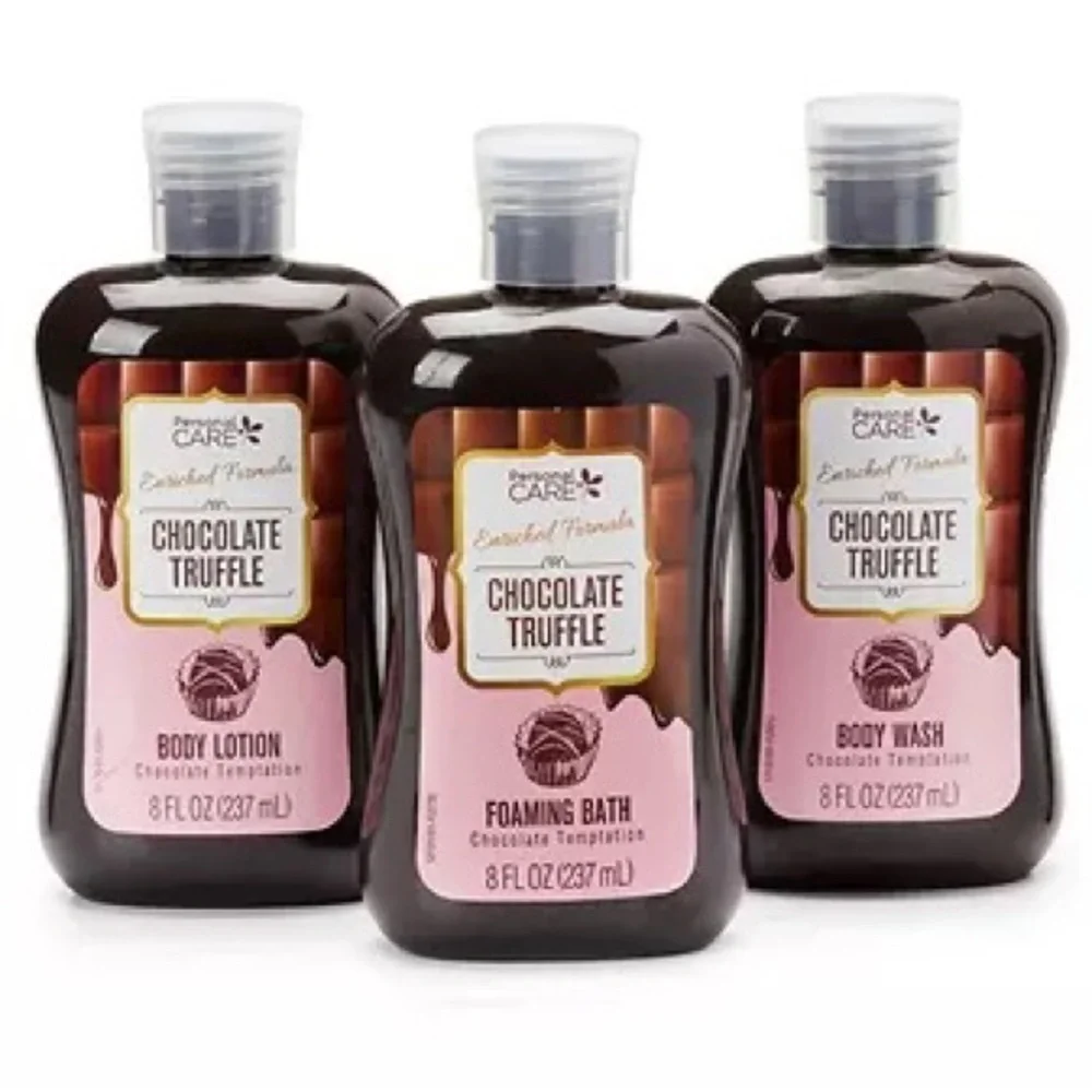 New Chocolate Truffle 3-Piece Bath Set of lotion, body wash and bath foam